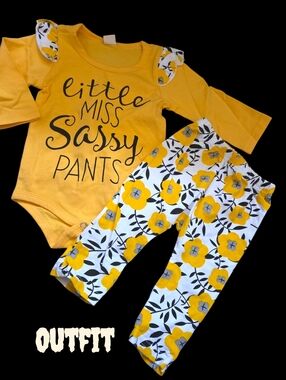 *1288 little miss sassy pants boutique outfit 6-9 months or 70 cm